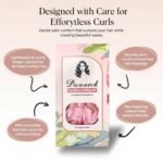 Dunnock Heatless Curls Overnight Hair Care Set with 34" Hair Curler & 2 Satin Scrunchies“ Comfortable Hair Curlers to Sleep In for Frizz-Free, No Heat Damage Styling - Sunset Tie Dye - Sakura Pink - Image 6