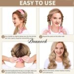 Dunnock Heatless Curls Overnight Hair Care Set with 34" Hair Curler & 2 Satin Scrunchies“ Comfortable Hair Curlers to Sleep In for Frizz-Free, No Heat Damage Styling - Sunset Tie Dye - Sky Blue - Image 8