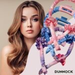 Dunnock Heatless Curls Overnight Hair Care Set with 34" Hair Curler & 2 Satin Scrunchies“ Comfortable Hair Curlers to Sleep In for Frizz-Free, No Heat Damage Styling - Sunset Tie Dye - Sakura Pink - Image 4