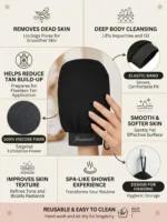 Dunnock Exfoliating Bath Glove – Pack of 2 | 100% Natural Viscose Fiber | Deep Skin Exfoliation for Smooth, Glowing Skin | Removes Dead Skin, Reduces Ingrown Hairs | Suitable for All Skin Types - Black - Image 4