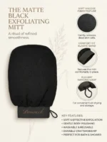 Dunnock Exfoliating Bath Glove – Pack of 2 | 100% Natural Viscose Fiber | Deep Skin Exfoliation for Smooth, Glowing Skin | Removes Dead Skin, Reduces Ingrown Hairs | Suitable for All Skin Types - Black - Image 3