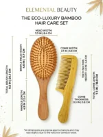 Dunnock Natural Bamboo Hair Brush Set of 2 – Eco-Friendly Oval Wooden Brush & Comb for Detangling Scalp Massage & styling hair brush Hair Growth, Plastic-Free Hair Care for Men & Women - Image 5