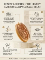DUNNOCK - Eco-friendly Natural Bamboo Brush, Massaging Scalp, Detangling Brush for Hair Growth for Women, Men & Kids, Eco-friendly Natural Wooden for All Hair Types. - Image 4