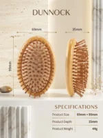 DUNNOCK - Eco-friendly Natural Bamboo Brush, Massaging Scalp, Detangling Brush for Hair Growth for Women, Men & Kids, Eco-friendly Natural Wooden for All Hair Types. - Image 3