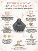 Dunnock Scalp Massager for Hair Growth, Soft Silicone Scalp Scrubber Shampoo Brush for Exfoliation, Dandruff Removal Head Massage Stress Relax, Wet & Dry Use for Thick Thin Curly Hair Care, Black - Image 12
