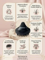 Dunnock Scalp Massager for Hair Growth, Soft Silicone Scalp Scrubber Shampoo Brush for Exfoliation, Dandruff Removal Head Massage Stress Relax, Wet & Dry Use for Thick Thin Curly Hair Care, Black - Image 11