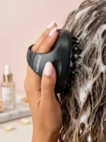 Dunnock Scalp Massager for Hair Growth, Soft Silicone Scalp Scrubber Shampoo Brush for Exfoliation, Dandruff Removal Head Massage Stress Relax, Wet & Dry Use for Thick Thin Curly Hair Care, Black - Image 5