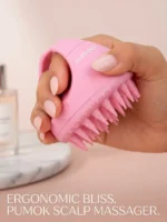 Dunnock Scalp Massager for Hair Growth, Soft Silicone Scalp Scrubber Shampoo Brush for Exfoliation, Dandruff Removal Head Massage Stress Relax, Wet & Dry Use for Thick Thin Curly Hair Care, Pink - Image 3