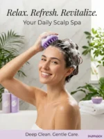 Dunnock Scalp Massager for Hair Growth, Soft Silicone Scalp Scrubber Shampoo Brush for Exfoliation, Dandruff Removal Head Massage Stress Relax, Wet & Dry Use for Thick Thin Curly Hair Care, Purple - Image 7
