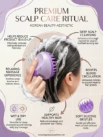 Dunnock Scalp Massager for Hair Growth, Soft Silicone Scalp Scrubber Shampoo Brush for Exfoliation, Dandruff Removal Head Massage Stress Relax, Wet & Dry Use for Thick Thin Curly Hair Care, Purple - Image 8