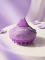 Dunnock Scalp Massager for Hair Growth, Soft Silicone Scalp Scrubber Shampoo Brush for Exfoliation, Dandruff Removal Head Massage Stress Relax, Wet & Dry Use for Thick Thin Curly Hair Care, Purple - Image 2
