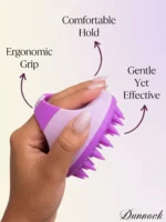Dunnock Scalp Massager for Hair Growth, Soft Silicone Scalp Scrubber Shampoo Brush for Exfoliation, Dandruff Removal Head Massage Stress Relax, Wet & Dry Use for Thick Thin Curly Hair Care, Purple - Image 4